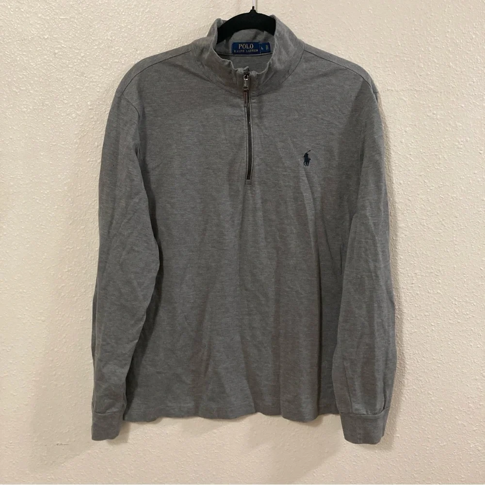 Polo by Ralph Lauren Men's Gray Quarter-Zip Shirt L Gray - Picture 9 of 15